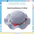 thumbnail image 2 of 51-52cm hat circumference children's summer hat flower straw hat big basin hat straw beach sunscreen sun hat, 2 of 5