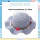 thumbnail image 2 of Sombrero de verano para niños con circunferencia de 51-52 cm, sombrero de paja con flores, sombrero grande para lavabo, sombrero de paja para playa con protección solar, 2 of 5