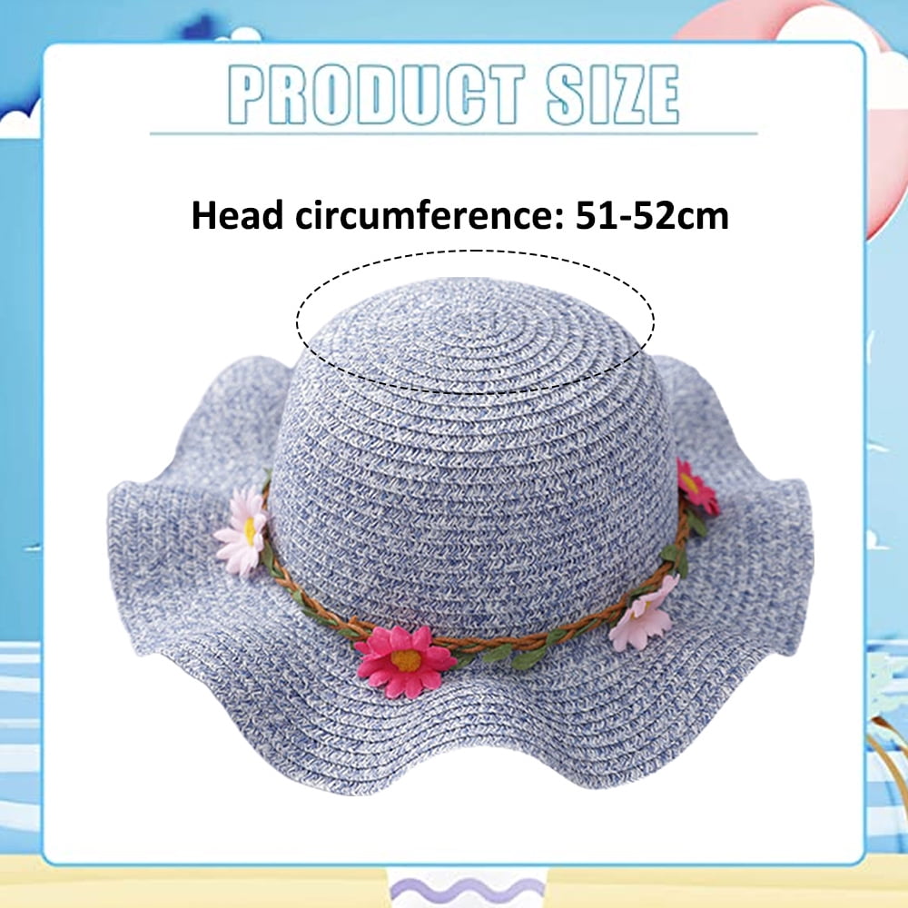 51-52cm hat circumference children's summer hat flower straw hat