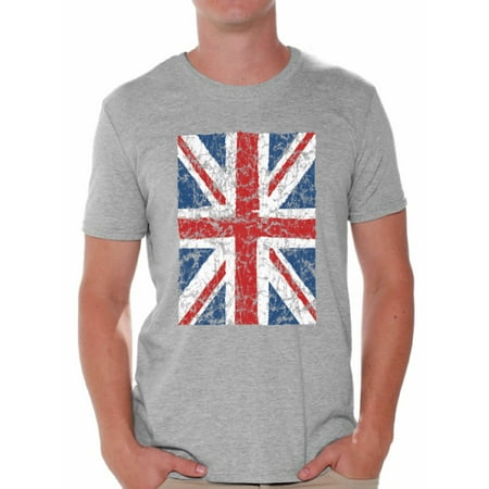 21 Birthday Gifts For Boyfriend Awkward Styles British Flag T Shirt for Men I Love England Shirt for Dad New England T Shirt for Boyfriend Patriotic United Kingdom Flag T Shirt for Men Birthday Gifts for Englishmen ()