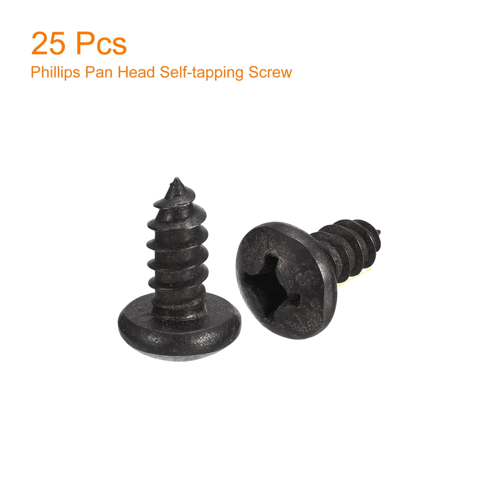 2 Vis à Tôle Autotaraudeuses - Tête Plate Phillips - Acier Inoxydable 18-8 - Taille #2 - Fastenere