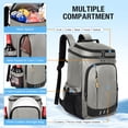 thumbnail image 3 of Mochila refrigeradora OCKLILY para 40 latas, a prueba de fugas, color gris, 3 of 7