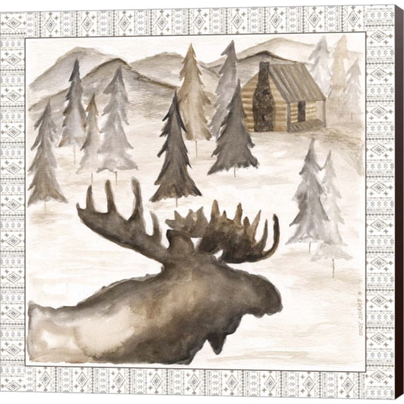 Great Art Now Moose w/ Border by Cindy Shamp, Canvas Wall Art, 24W x 24H