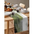 thumbnail image 6 of Sage Green Ombre Table Runner Cotton Linen 36 Inch Holiday Dresser Scarves, Vintage Shabby Abstract Plaid Art Tablerunner for Kitchen Coffee Dining Bedroom Living Room Dinner Scarf Décor 13''x36'', 6 of 9