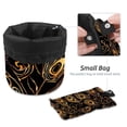 thumbnail image 4 of PhooArto Large Barrel Drawstring Makeup Bag, Peacock Feather Golden Pattern Travel Cosmetic Bag Portable Make Up Organizer Bag, 4 of 6