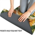 thumbnail image 3 of Beige Red Sunflower Pattern Hot Yoga Mat Towel Non Slip for Hot Yoga - Quick-Drying Yoga Mat Cover with 4 Corner Pockets with Travel Bag - Hot Yoga Towel Non Slip 74"x26", 3 of 6