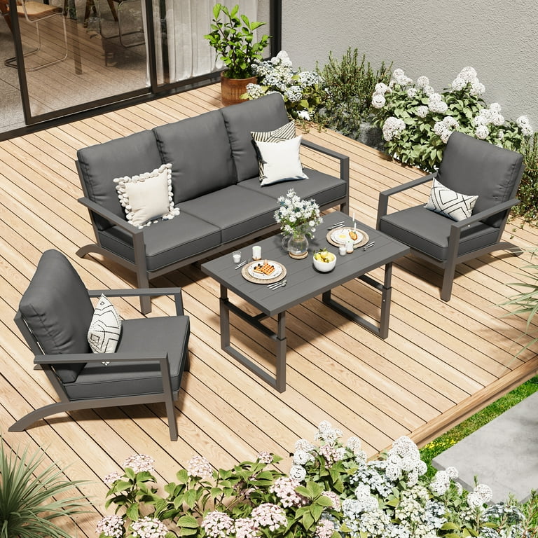 AECOJOY Aluminum Patio Furniture Set, Outdoor Conversation AECOJOY Aluminum Patio Furniture Set, Outdoor Conversation