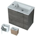 thumbnail image 2 of KTENME 22'' Wall-Mounted Bathroom Vanity With Ceramic Sink Easy Assembly Modern Bathroom Storage Cabinet (22 x 13 x 19.7in), 2 of 9