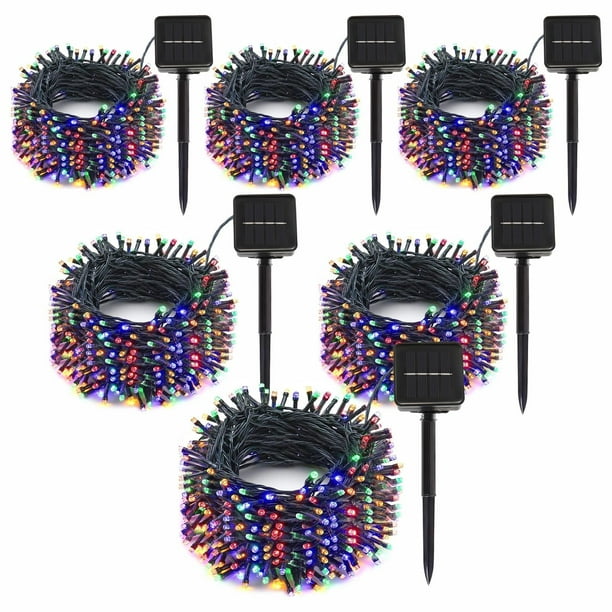 Guirnalda de Luces SyouHome Solares 600 LED 72 m 8 Modos Paquete de 6