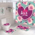 thumbnail image 1 of Set de cortinas de baño Valentine's Day Love con tapetes y tapa, 1 of 1