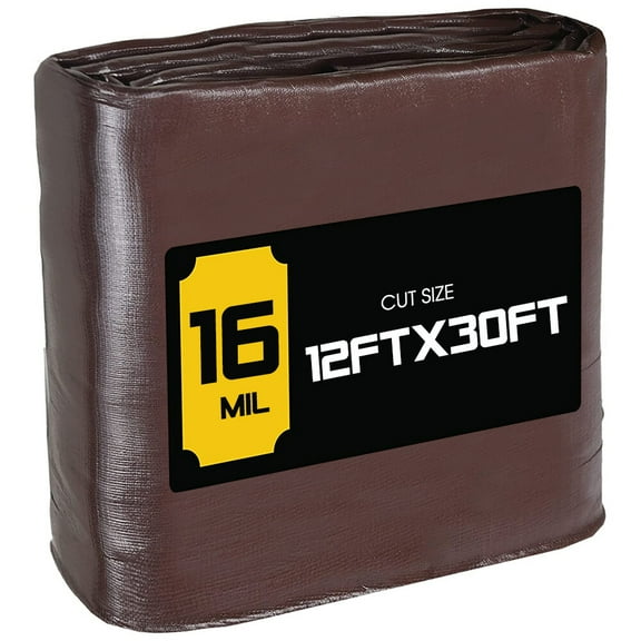 12x30' Heavy Duty Poly Tarp 16Mil Waterproof Canopy Cover Tarpaulin Tent Shelter