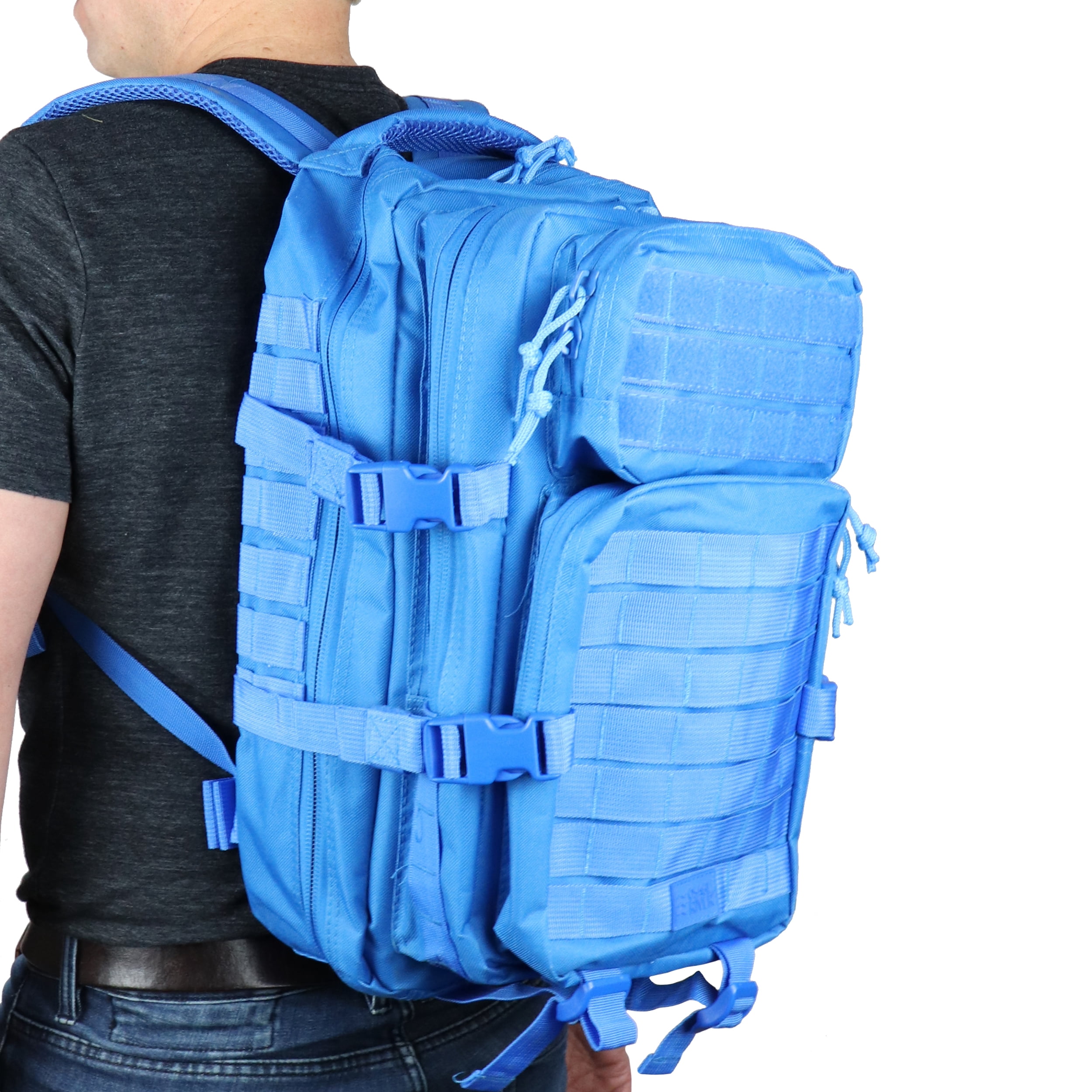 Osage River Gear Fishing Tackle Backpack with Fishing Rod Holder, Large Fishing Tackle Bag for Tackle Trays, Tackle Box Backpack for Bass Fishing Camping Traveling Hunting, Electric Eel Blue