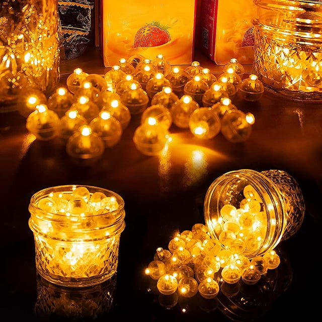 100 Pcs Lumières de Ballons Rouges Longue Autonomie Étanches Mini Lumière en Plastique à Piles Lampe Boule LED pour Noël Halloween