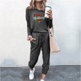 thumbnail image 1 of Puntoco Conjunto de tops y pantalones cortos deportivos de manga larga con estampado de Acción de Gracias para mujer Puntoco Puntoco-7750, 1 of 4