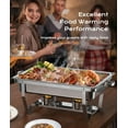 thumbnail image 2 of Chafing Dishes for Buffet 4 Pack, 9QT [Mirror-Like Polished Finish] Food Warmers for Parties Buffet [No Fingers Cut] Roll Edge Designed Chafing Dish Buffet Set for Any Party with Complete Set, 2 of 7