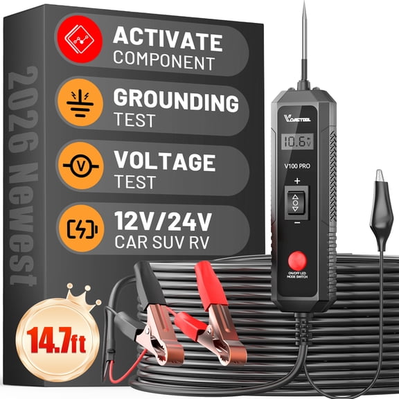 VDIAGTOOL V100 Pro Power Circuit Probe Tester, 6-30V DC Automotive Electrical Tester, 0.1-70V AC/DC Voltage Tester, Component, Diode, Resistance & Continuity Test