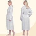 thumbnail image 4 of PAVILIA Light Gray Women Robe Fleece Plush Soft, Fluffy Fuzzy Cozy Warm Lightweight Bathrobe, Shower Spa House Long Robe for Women, S/M, 4 of 10