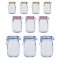 thumbnail image 2 of Storage Bag,10pcs/ Set Multipurpose Portable Transparent Bottle Pattern Sealing Package Bags Reclosable Airtight Bags For Travel Camping And Kids Snacks, 2 of 8