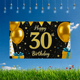 thumbnail image 7 of Glittery Gold 30th Birthday Banner with Balloons Stars Background, Party Decoration for Birthday Party Photography Props Celebrations, 7 of 7