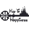 thumbnail image 1 of Key To Happiness Castle Cartoon Character Wall Art Vinyl Sticker Design Decal Girl Boy Kids Bedroom Nursery Kindergarten Fun Home Children Room Decor Sticker Wall Art Vinyl Decor Size (20x18 inch), 1 of 1