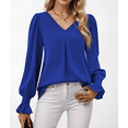 thumbnail image 7 of Weardear Womens Blouses Dressy Casual Womens Long Sleeve Tops Tunic Shirts V Neck Loose Chiffon Business Work Blouse, 7 of 7