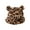 Leopard 2, variant on Bucket Hat Bear Ear Ball Thickened Autumn Winter Leopard Plush Ball Basin Cap for Outdoor