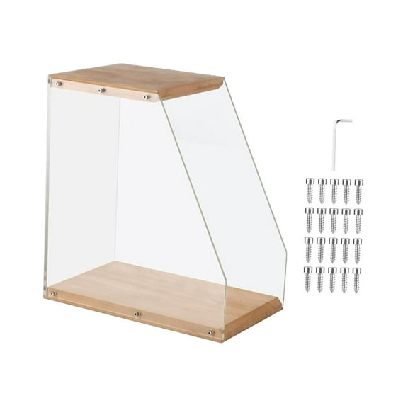 Kuntesetty Tabletop Vinyl Record Holder Album Storage Box Wood Acrylic Vinyl Record Storage