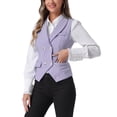 thumbnail image 5 of INSPIRE CHIC Women's Suit Vest Double Breasted Business Lapel Dressy Waistcoat Vest XS Light Purple, 5 of 7