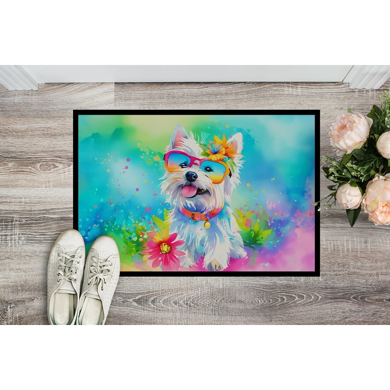 Carolines Treasures DAC2572MAT 18 x 27 Unisex Westie Hippie