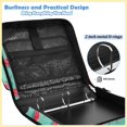 thumbnail image 4 of Zipper Binder with Shoulder Strap 2 inch 3 Ring Waterproof File Folder Organizer Bag 500 Sheet Watermelon Popsicle Pattern, 4 of 8