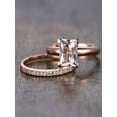 thumbnail image 2 of Perfect Bridal Set on Sale 1.25 carat Princess Cut Morganite and Diamond Bridal Set in Rose Gold: Bestselling Design, 2 of 2