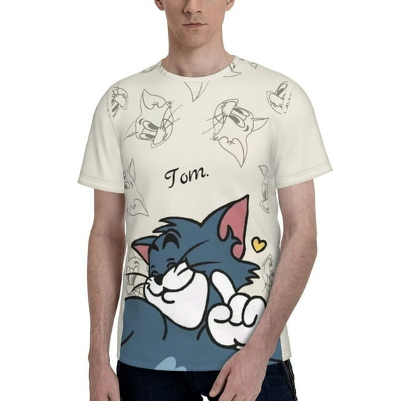 Unisex 3D Print Tom Cat Jerry T Shirts Graphic Casual Summer Short Sleeve Cartoon Tees Shirt for Men Women