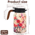 thumbnail image 2 of Ikoopy White Vintage Floral Pattern Tea Pot Built in Infuser Vintage Floral Teapot with Built In Infuser Stainless Steel Thermal Teapot with Lid for Hot Beverage Colourful (Wooden Handle, 50.73 oz), 2 of 11