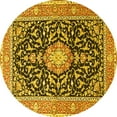 thumbnail image 1 of Ahgly Company Indoor Round Medallion Yellow Traditional Area Rugs, 4' Round, 1 of 4