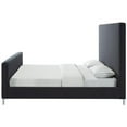 thumbnail image 4 of Posh Living Alex Linen Fabric Upholstered Platform Queen Bed Frame in Dark Gray, 4 of 9