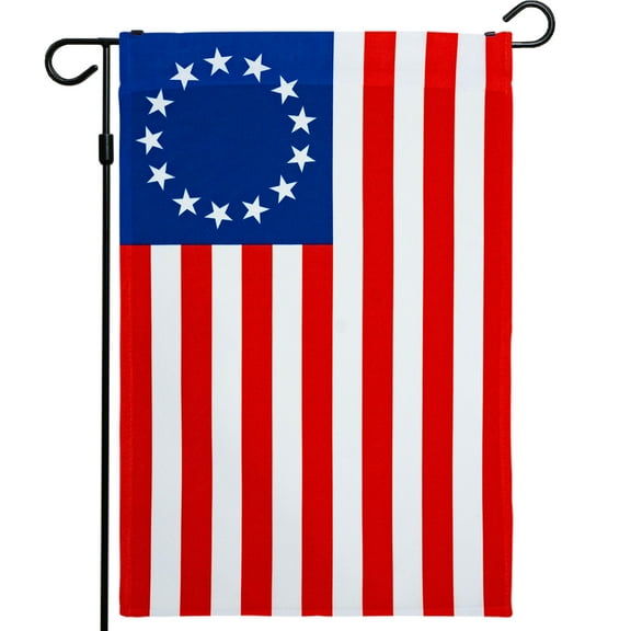 G128 - Betsy Ross Historical American Flag Garden Flag, Betsy Ross 13 Stars Patriotic Outdoor Flag 12" x 18”