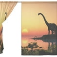 thumbnail image 3 of GZHJMY Dinosaur at The Sunset Sheer Window Curtain Panel Drape 55x84 Inch for Living Room Bedroom Kids Room 2 Piece Home Decor, 3 of 4