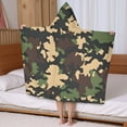 thumbnail image 5 of Jungle Camo Irregular Shapes Pattern Hooded Bath Towel，50"x30" for Ages 3 To 12 Kids, Quick Dry Lightweight Soft Microfiber Hood Beach Towel Cover Up for Kids, 5 of 7