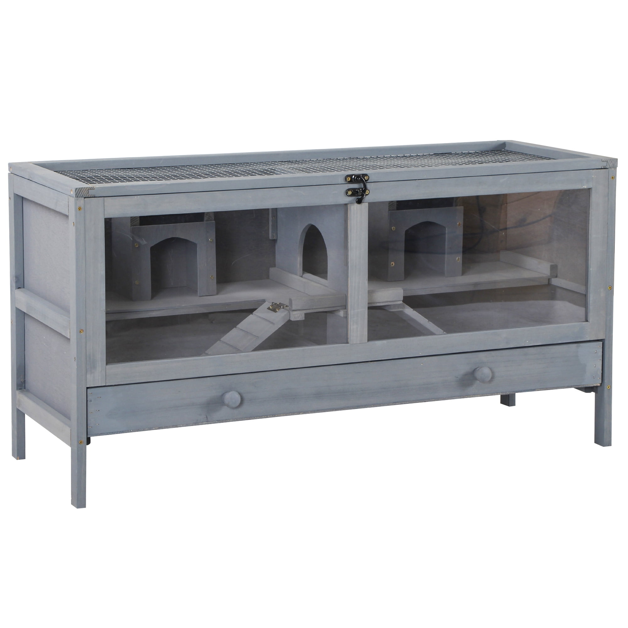 PawHut Wooden Hamster Cage Rodent Mouse Pet Small Animal Kit Large Hut