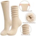 thumbnail image 6 of Bocaoying 6 Pairs Women‘s Retro Slouch Socks - Long Boot Socks, Soft Scrunch Socks for Women Size 5.5-9, Breathable Socks for Boots, Winter and Everyday Wear, 6 of 9
