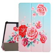 Case For Apple iPad Pro (11 inch) 2024 Thin Lightweight Trifold Stand Magnetic Closure PU Leather Hard Shell Folio Hybrid Protective Tablet Cover [ Blooming Floral ]