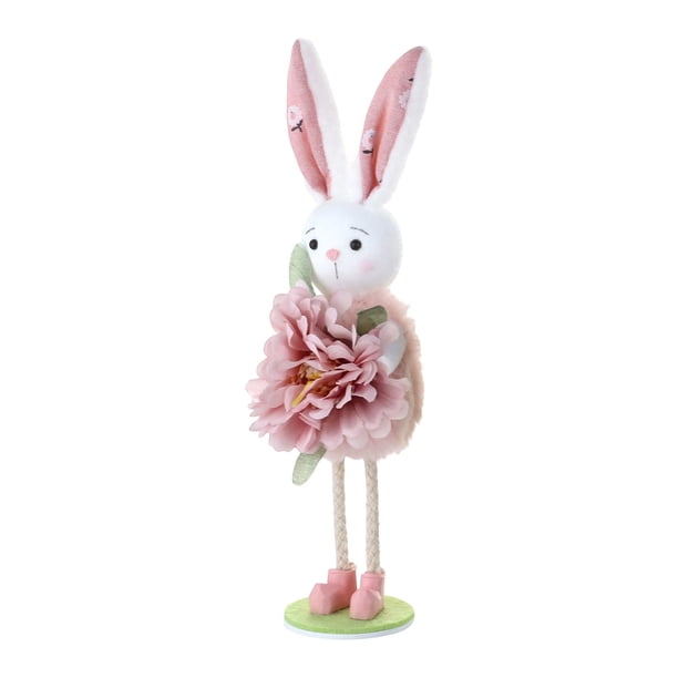 Muñeco de conejo de Pascua, lindo conejito, decoraciones para fiestas, centro de mesa de granja para Rosa