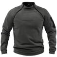 thumbnail image 2 of Suéter de cuello alto para hombre, primavera y otoño, suelto, color sólido, para exteriores, cálido, transpirable, chaqueta táctica para hombre, 2 of 5