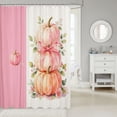 thumbnail image 2 of Manfei Classic Halloween Pumpkin Lantern Shower Curtain 72Wx84L,Sugar Skull Print Bathroom Shower Curtain, 2 of 5