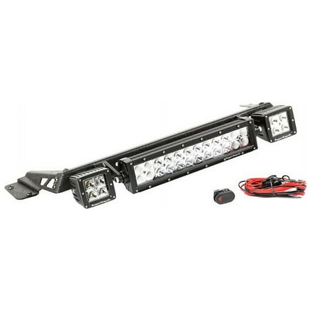Rugged Ridge 11232.15 Light Bar Kit, Hood Mounted, Black, 2 Cube/13.5 Light Bar; 97-06 TJ Fits select: 1997-2006 JEEP WRANGLER / TJ