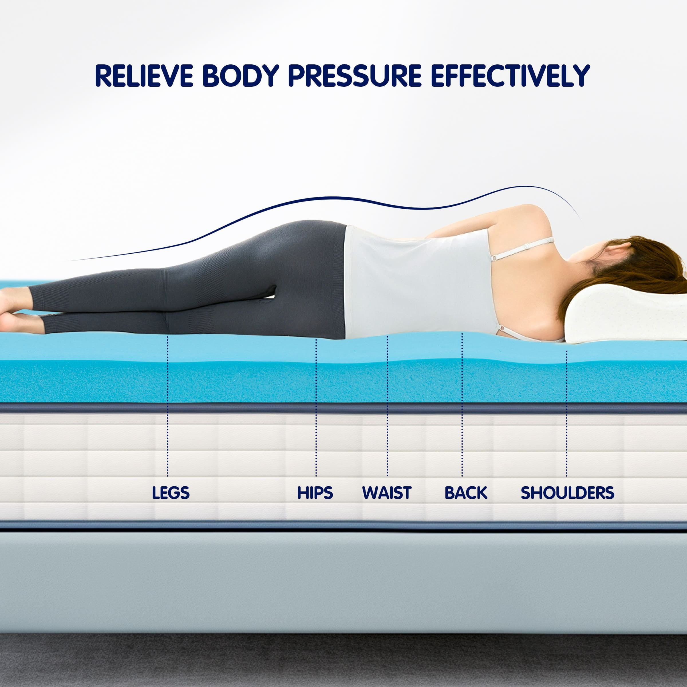 Subrtex 2" Mattress Topper Queen, Cooling Gel Memory Foam Mattress Topper