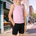 thumbnail image 2 of YDFCWXW Kids Boys Workout Tank Top Sports Baselayer Sleeveless Gym Training Tee Tops Activewear (Pink, 5-6 Years), 2 of 9