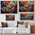 thumbnail image 4 of Designart "Vibrant Illusions Opt Art painting I" Modern Floater Framed Canvas Wall Art, 4 of 7