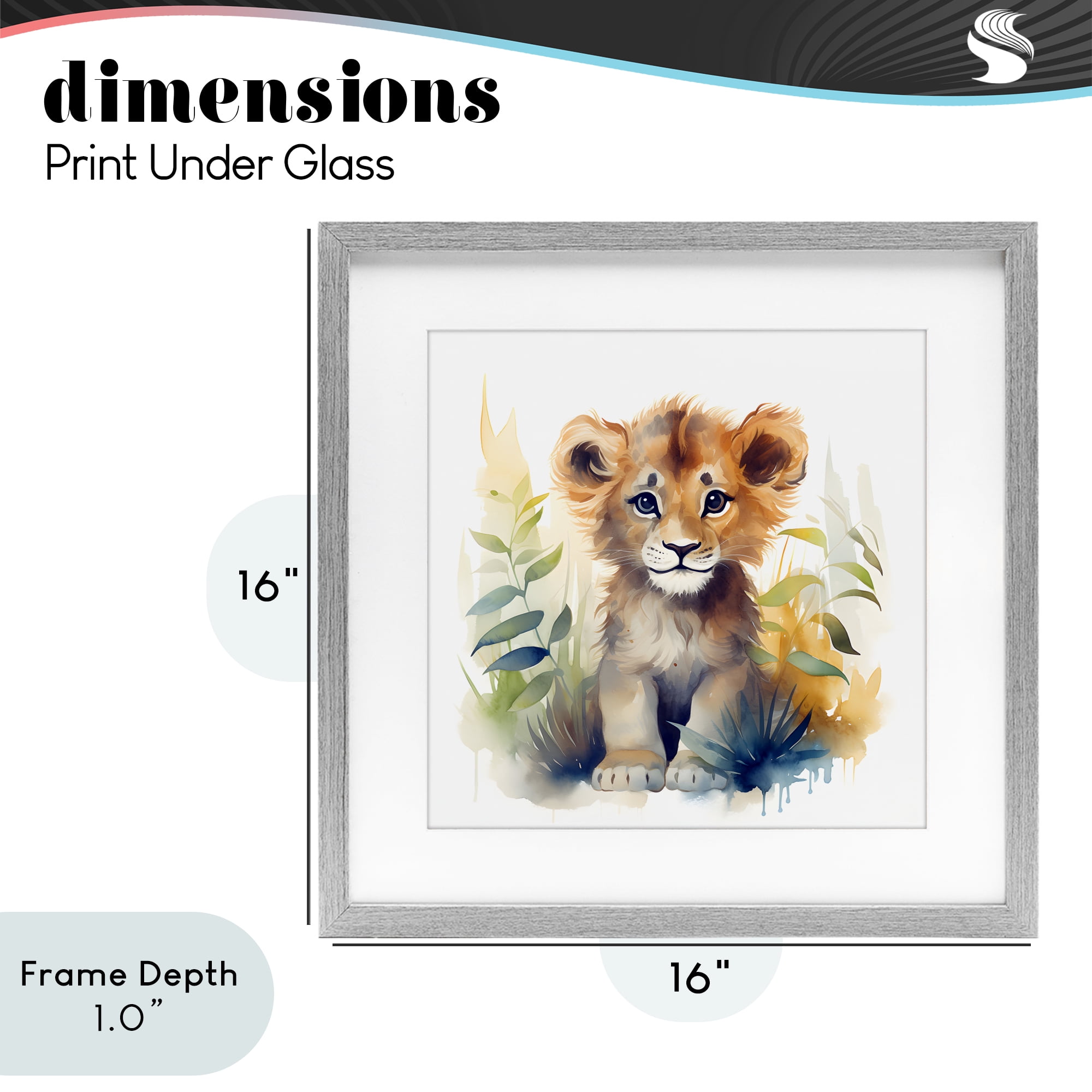 Stupell Industries Crafty Critters Lion Gray Framed Print Under Glass, design by Steve Hunziker
