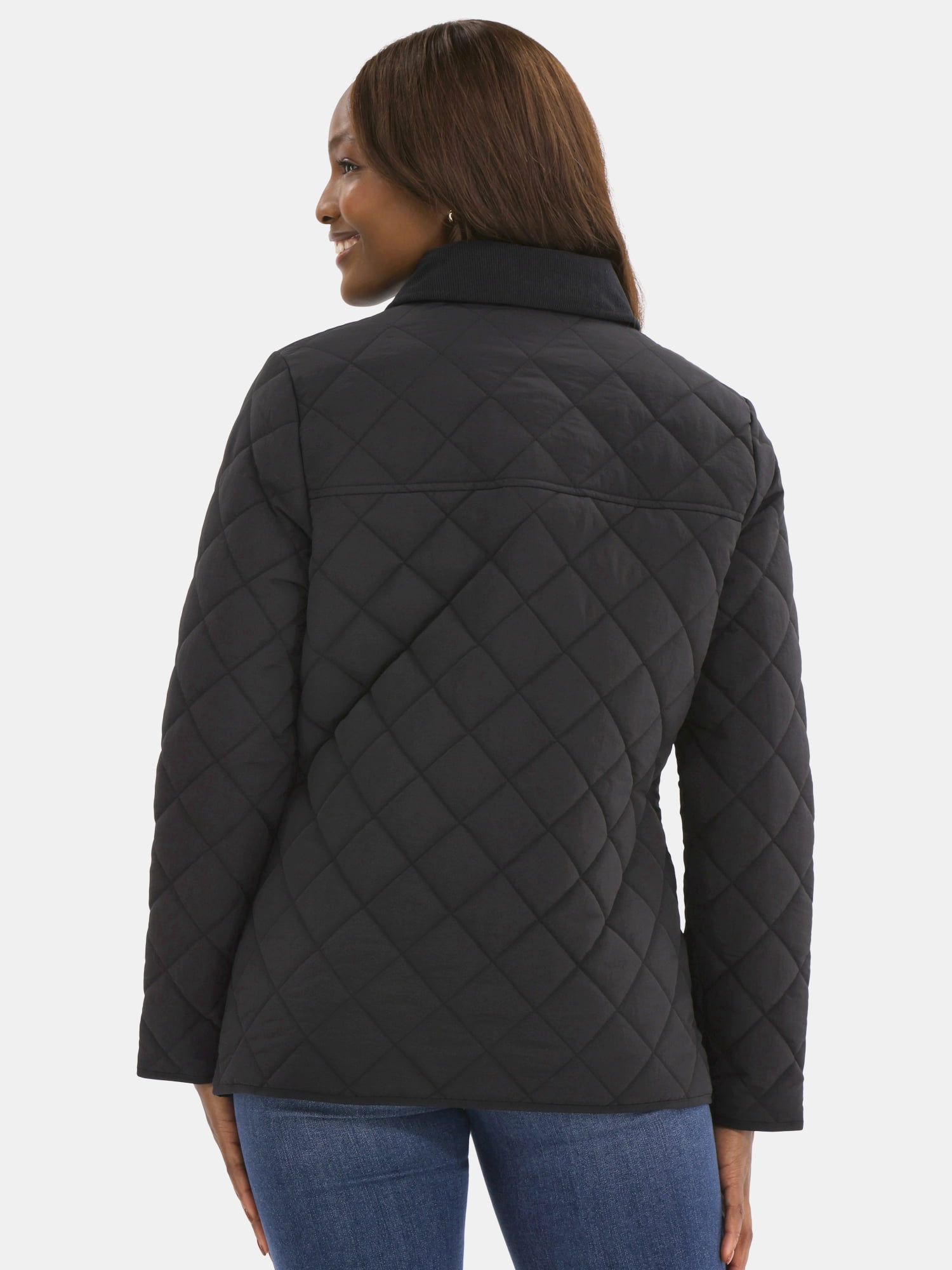 Time and Tru Women's Quilted Barn Coat, Midweight, Sizes XS-2X